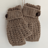Crochet Fingerless Gloves (Handmade) – Brown