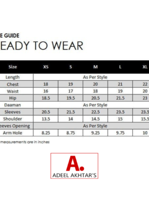 A. Adeel Akhtar's Size Chart